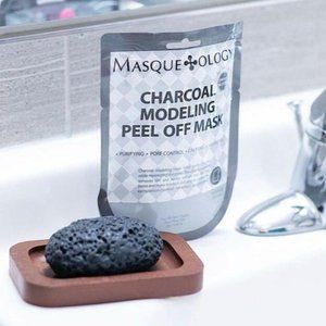🌈4/$20 MASQUEOLOGY CHARCOAL MODELING PEEL OFF MASK x1 Sheet